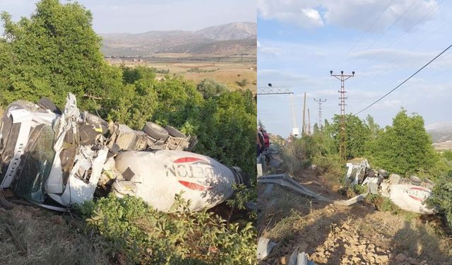 Kahramanmaraş'ta kontrolden çıkan araç şarampole yuvarlandı