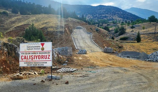 Büyükşehir, Göksun kırsalında ulaşım yatırımlarını sürdürüyor