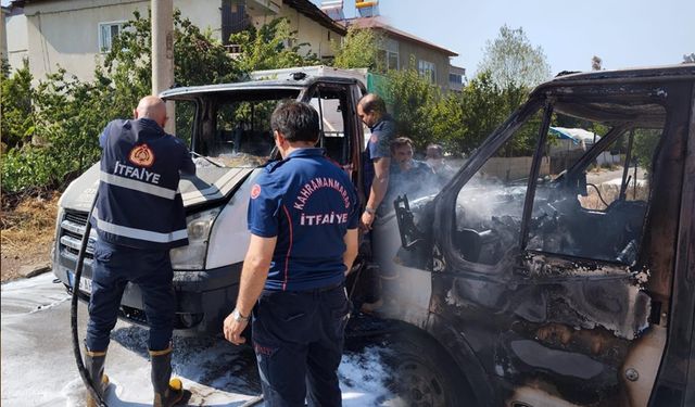 Kahramanmaraş’ta araç yangını