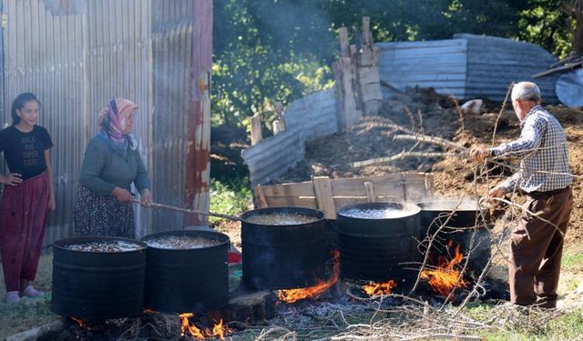 Kahramanmaraş'ta kazanlarda kaynatılan buğday organik bulgur haline getiriliyor