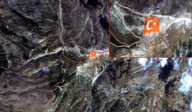 Yeryüzüne sığmayan sevda Türk Bayrağı uzaydan görüntülendi