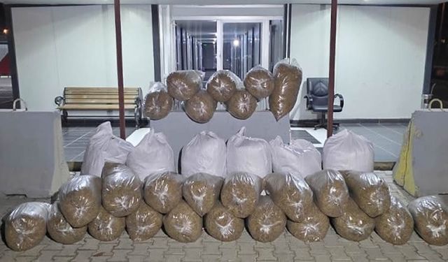 Kahramanmaraş'ta yaklaşık yarım ton kaçak tütün ele geçirildi