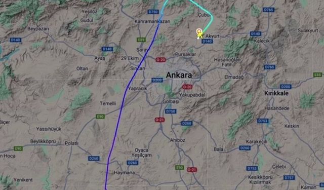 Ankara'dan kalkan özel bir jet ile radar bağlantısı kesildi