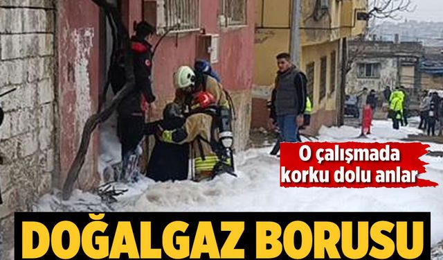 O çalışmasında korku dolu anlar: Doğalgaz borusu patladı
