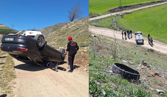 Kahramanmaraş'ta otomobil uçuruma yuvarlandı!