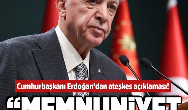 Cumhurbaşkanı Erdoğan: "Dün gece ilan edilen ateşkesten memnuniyet duyuyoruz"