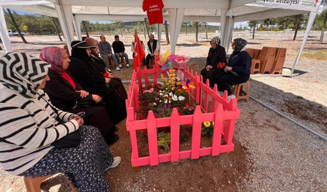 Kahramanmaraş'ta Almina'nın mezarı pembeye boyandı