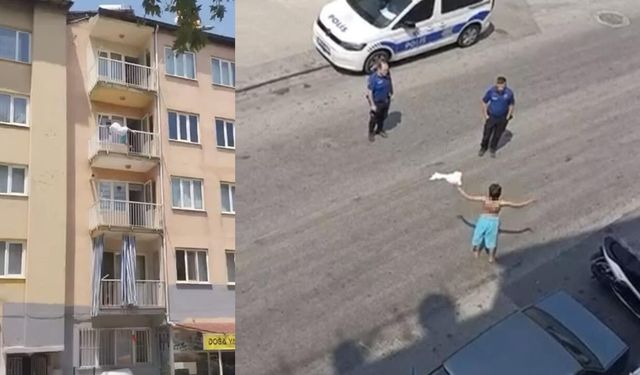Önce yarı çıplak halde sokağa çıktı, daha sonra kendini balkondan attı