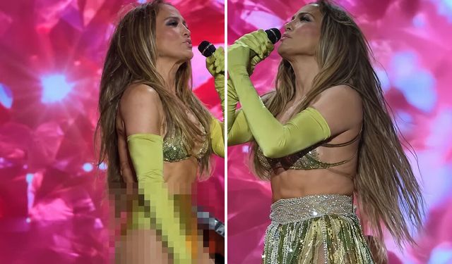 Jennifer Lopez’in zor anları: Kostümü kaydı, şovu dansçısı kurtardı!