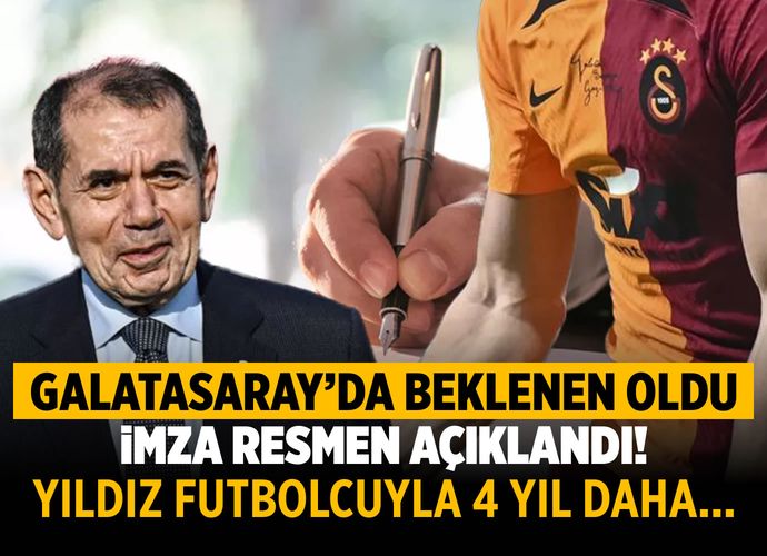 Galatasaray'da beklenen oldu! İmza resmen açıklandı! Yıldız futbolcuyla 4 yıl daha...