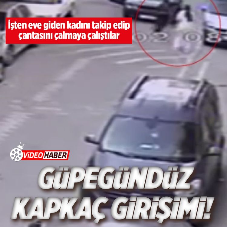 İstanbul'da güpegündüz kapkaç girişimi güvenlik kamerasında
