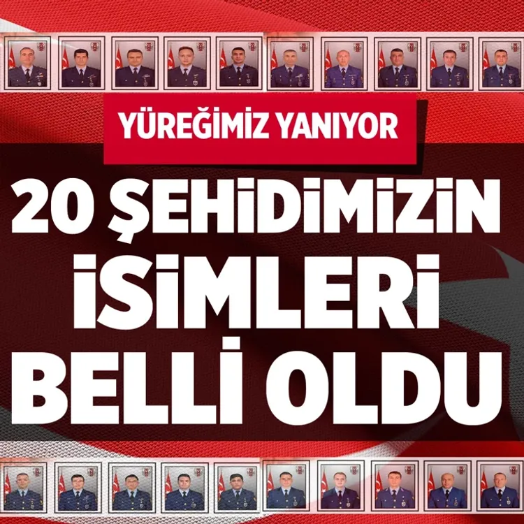 Gürcistan'da düşen kargo uçağındaki 20 şehidimizin isimleri ve memleketleri belli oldu