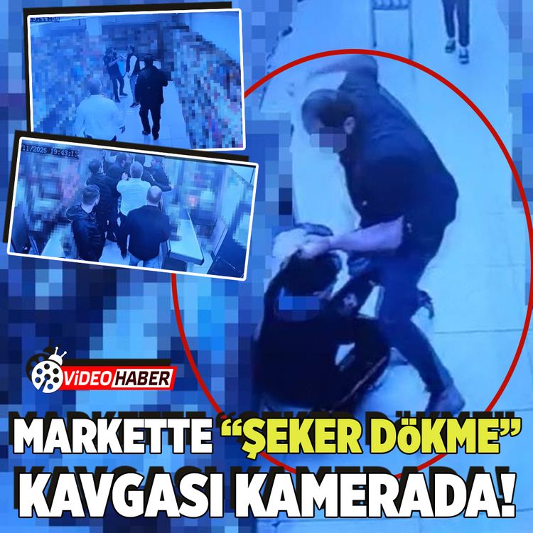 Markette "şeker dökme" diye uyarınca darbedildi! O anlar kamerada