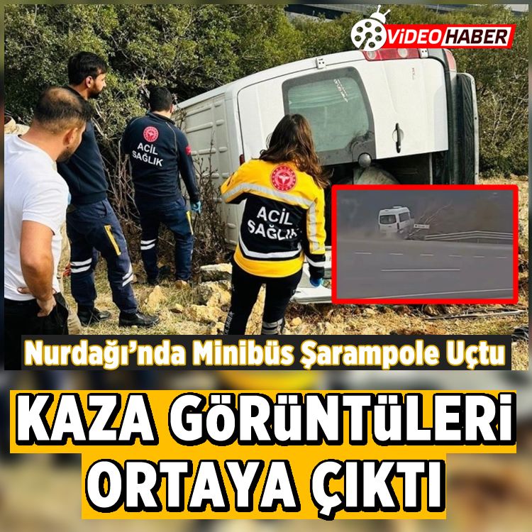 Nurdağı’nda minibüs şarampole uçtu