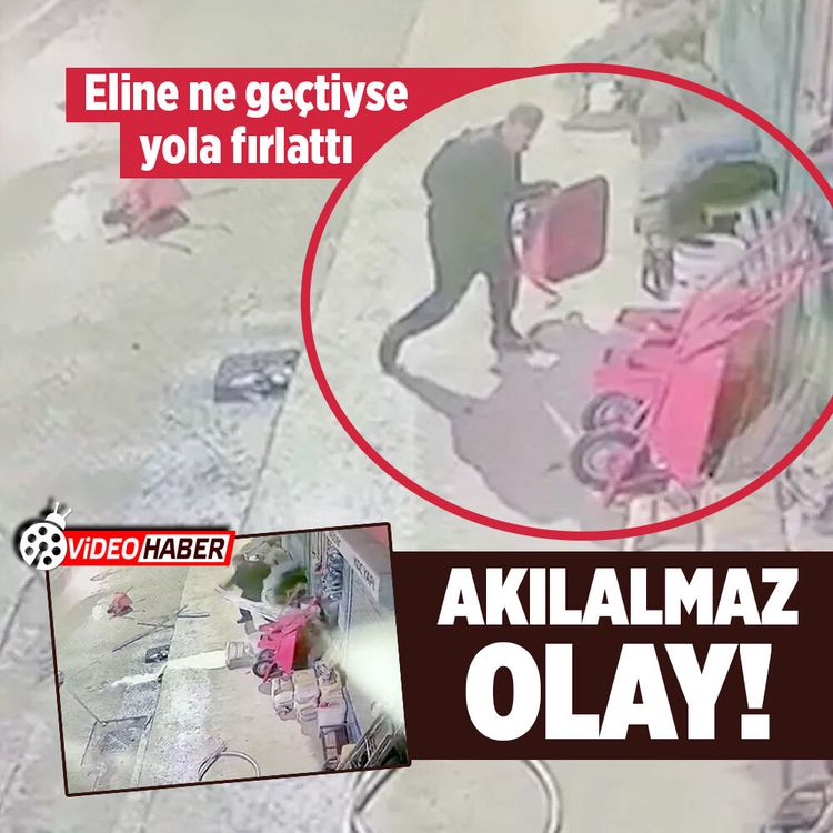 Çorum’da akılalmaz olay! Eline ne geçtiyse yola fırlattı
