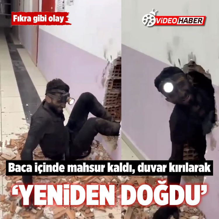 Baca içinde mahsur kaldı, duvar kırılarak ‘yeniden doğdu’
