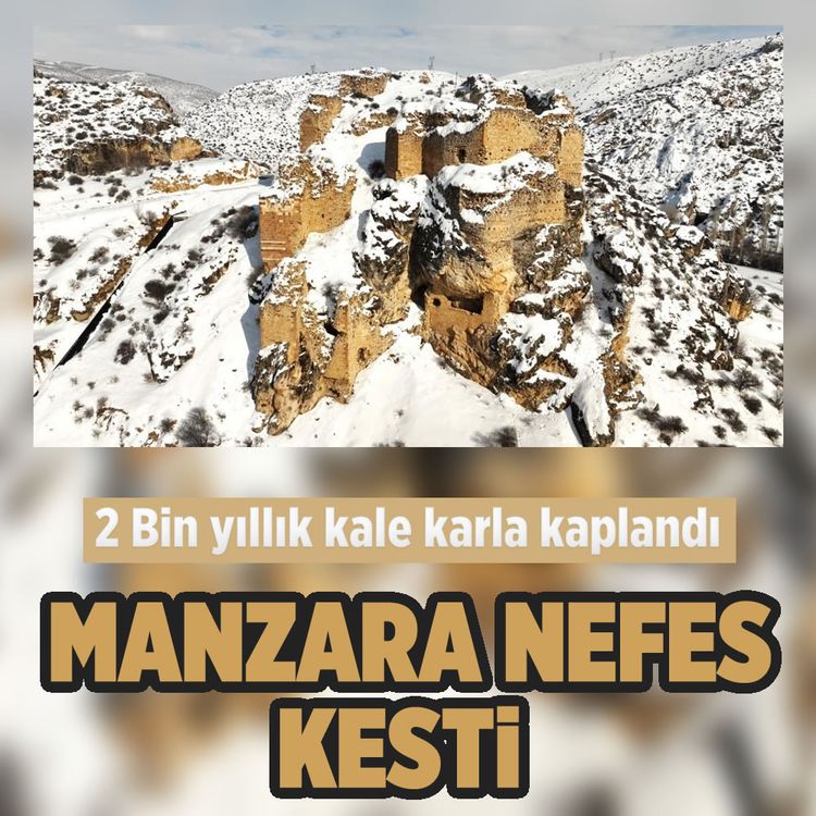 2 Bin yıllık kale karla kaplandı, Manzara nefes kesti