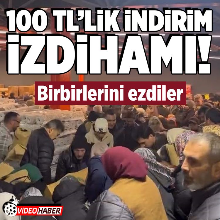 Bursa'da 100 TL’lik indirim izdihamı: Birbirlerini ezdiler