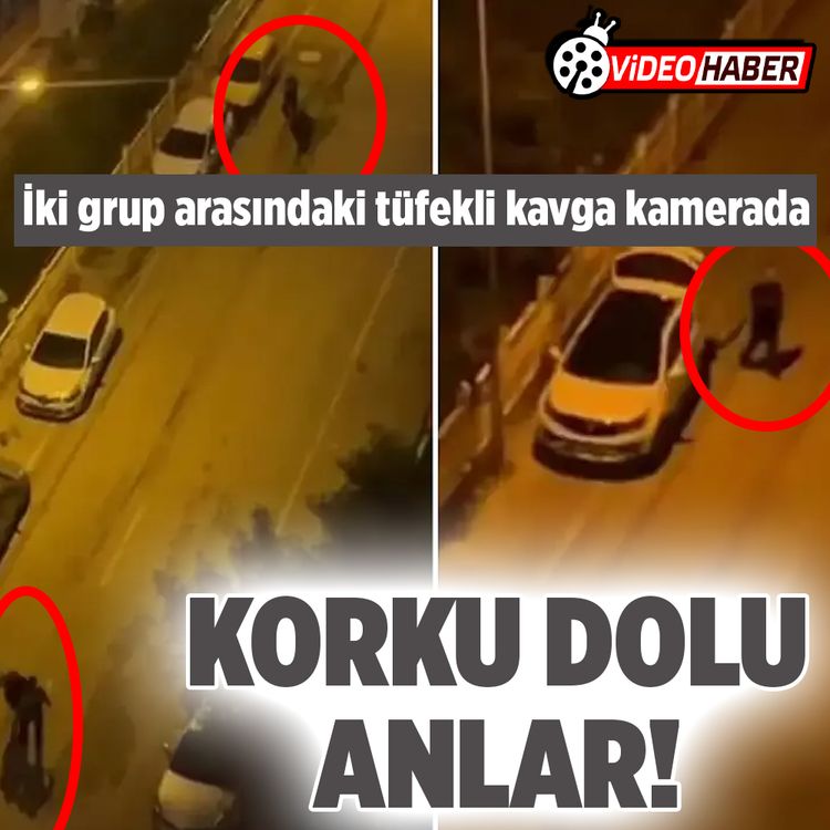 Adana'da iki grup arasındaki tüfekli kavga kamerada