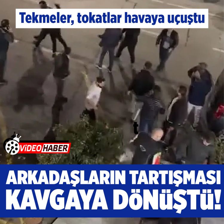 İstanbul'da arkadaşların tekme tokat kavga kameraya yansıdı!