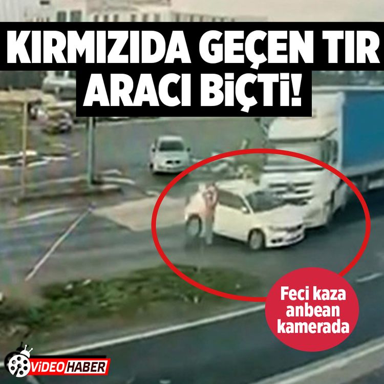 Tekirdağ’da kırmızı ışık ihlalinin kazayla sonuçlandığı anlar kamerada