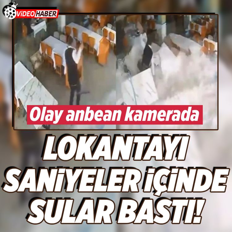 Alanya’da balık lokantasını sular bastı! Olay anbean kamerada