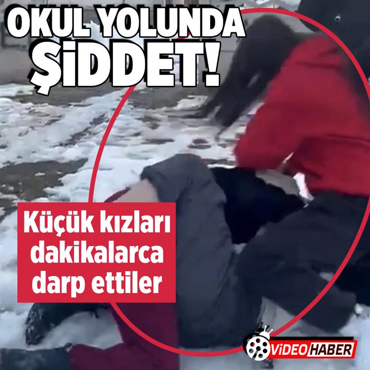 Okul yolunda şiddet! Küçük kızları dakikalarca darp ettiler