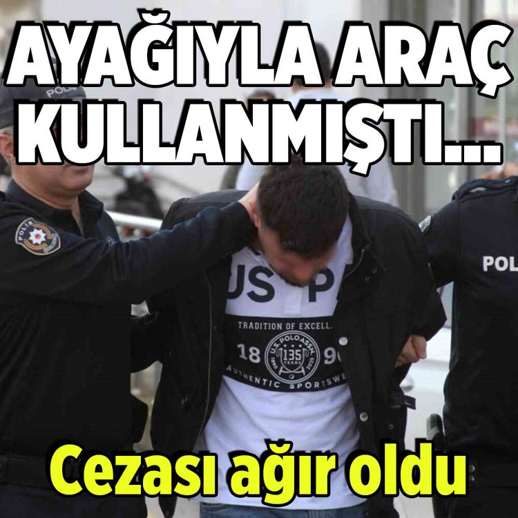 Direksiyonu ayağıyla tuttu, bedelini ağır ödedi!