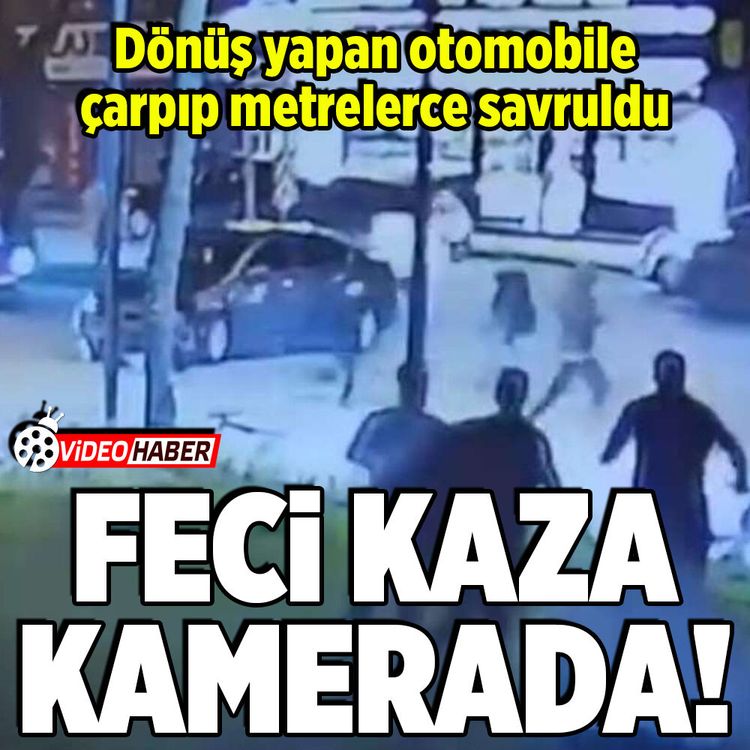 Bursa'da motosikletlinin metrelerce sürüklendiği feci kaza kamerada