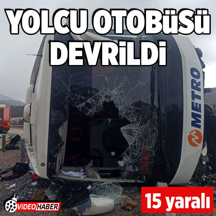 Konya’da yolcu otobüsü devrildi: 15 yaralı