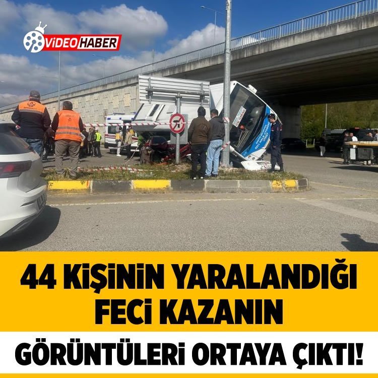 44 kişinin yaralandığı feci kazanın görüntüleri ortaya çıktı