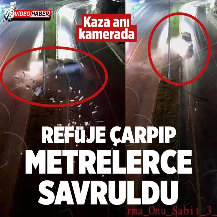 Malatya’da kontrolden çıkan araç refüje çarptı