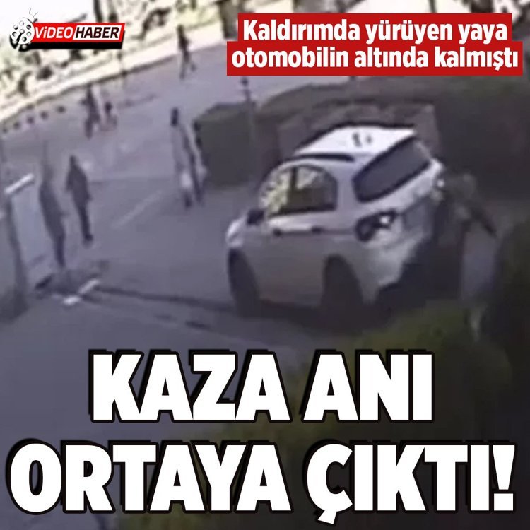 Eskişehir’de kaldırımda yürüyen yayanın otomobilin altında kaldığı anın görüntüsü ortaya çıktı