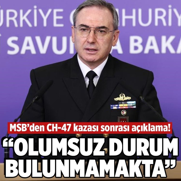 MSB: "Helikopterde görevli 5 personelimizin sağlık durumu ile ilgili herhangi bir olumsuz durum bulunmamaktadır"