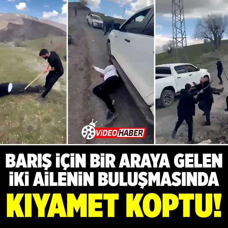 Barış için bir araya gelen iki ailenin buluşması taşlı ve sopalı kavgaya dönüştü