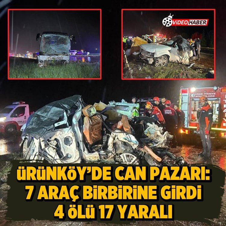 Ürünköy’de can pazarı: 7 araç birbirine girdi