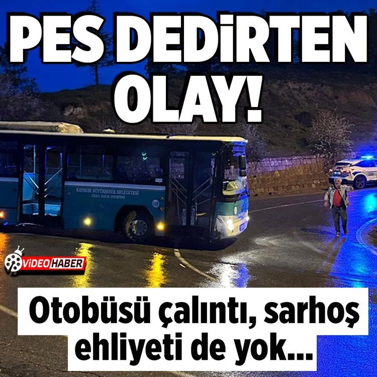 Kayseri’de alkollü bir şahıs çaldığı özel halk otobüsüyle kaza yaptı