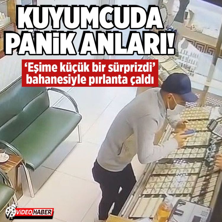 Konya'da eşine sürpriz bahanesiyle girdiği kuyumcudan pırlanta çalan şahıs yakalandı