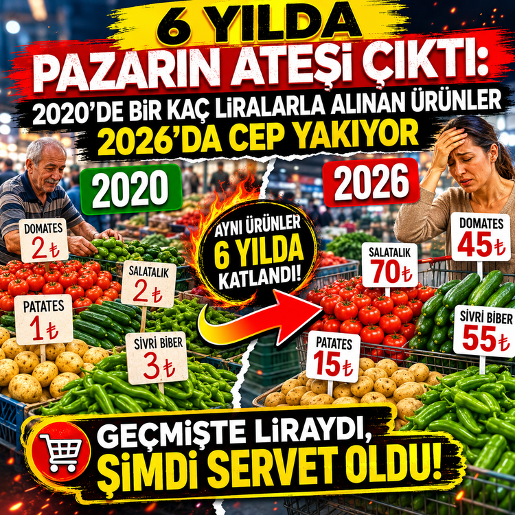 6 yılda pazarın ateşi çıktı: 2020’de bir kaç liralarla alınan ürünler 2026’da cep yakıyor