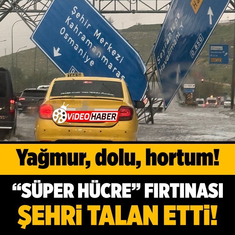 Yağmur, dolu, hortum! "Süper hücre" fırtınası şehri talan etti