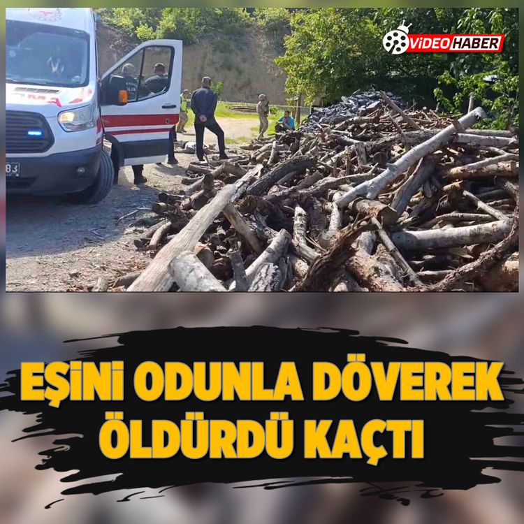 Eşini odunla döverek öldürdü, kaçtı