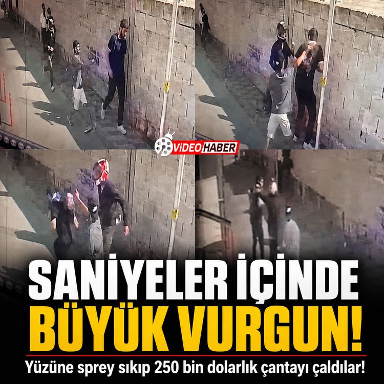 Saniyeler içinde büyük vurgun: Yüzüne sprey sıkıp 250 bin dolarlık çantayı çaldılar!
