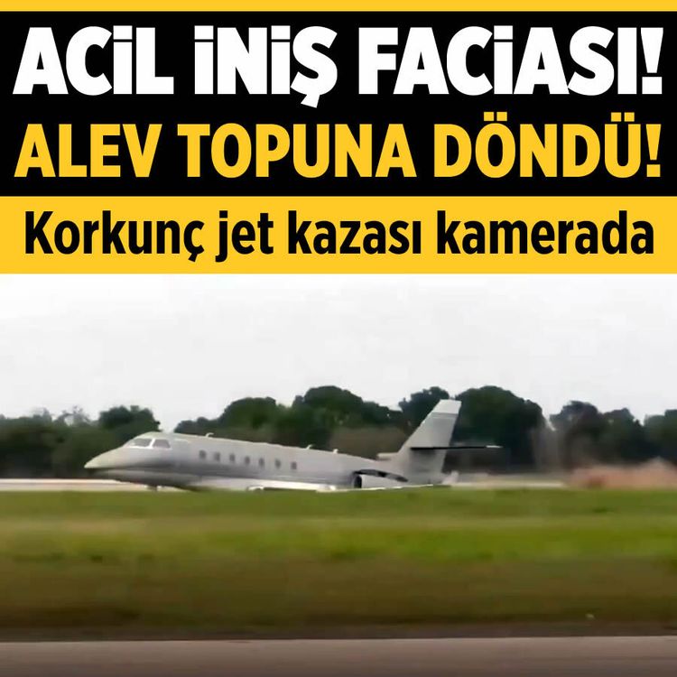 Acil iniş faciası! Jet alev topuna döndü: 2 kişi hayatını kaybetti