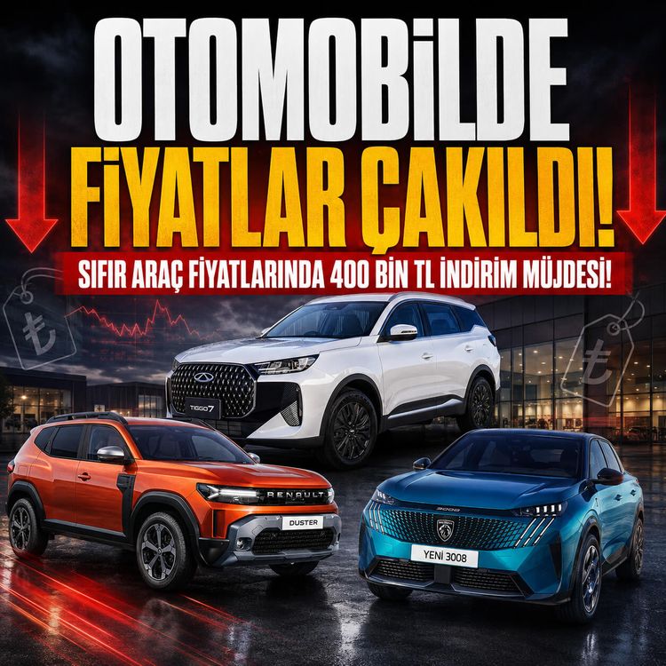 Otomobilde fiyatlar çakıldı: Sıfır araç fiyatlarında 400 ile 550 bin TL indirim müjdesi!