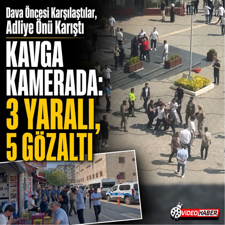 Dava öncesi karşılaştılar, Adliye önü karıştı