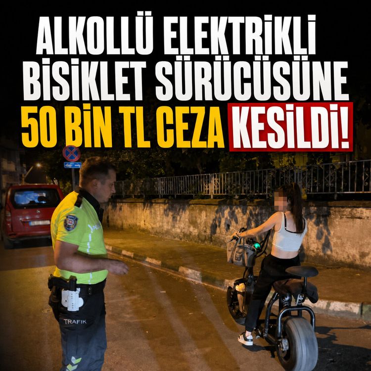 Alkollü elektrikli bisiklet sürücüsüne 50 bin TL ceza kesildi!