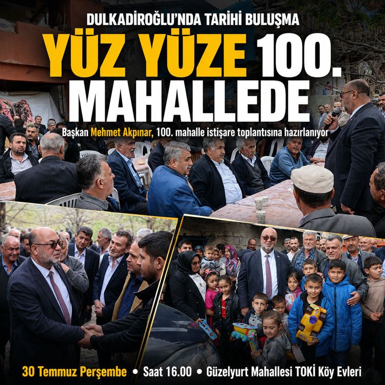 Dulkadiroğlu'nda tarihi buluşma: Başkan Akpınar duyurdu