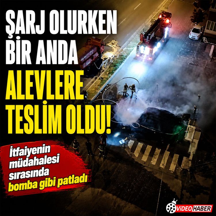 Kayseri’de şarjda olan elektrikli araç alev aldı: Ekipler müdahale ederken patladı