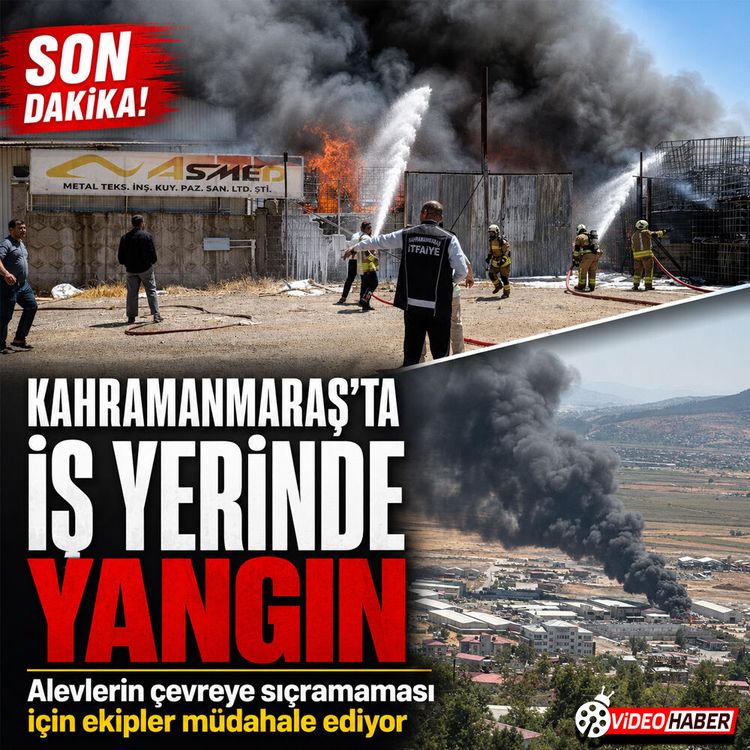 Onikişubat'ta alevler iş yerini sardı: Ekipler seferber oldu