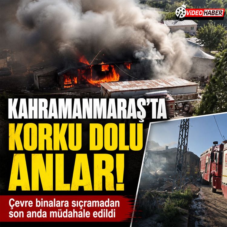 Onikişubat'ta korkutan yangın: Binalar son anda kurtarıldı